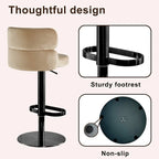 CAROCC Velvet Counter Bar stool with Height Adjustable and Swivel