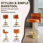 CAROCC Velvet Counter Bar stool with Height Adjustable and Swivel