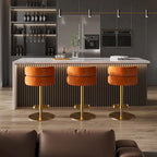 CAROCC Velvet Counter Bar stool with Height Adjustable and Swivel