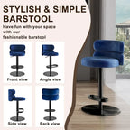CAROCC Velvet Counter Bar stool with Height Adjustable and Swivel