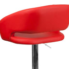 Modern Upholstered Adjustable-Height Barstool with Rounded Back
