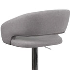 Modern Upholstered Adjustable-Height Barstool with Rounded Back