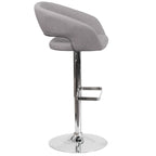 Modern Upholstered Adjustable-Height Barstool with Rounded Back