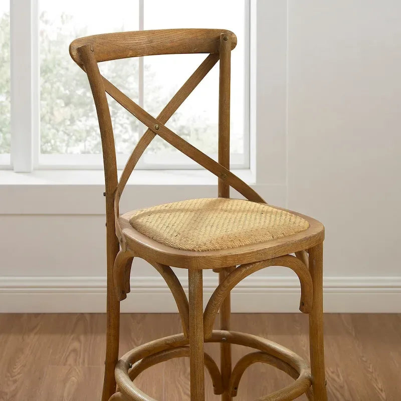 Delilah Rustic Cross Back Counter Stool