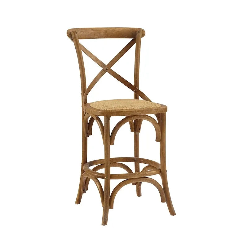 Delilah Rustic Cross Back Counter Stool