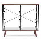 Black Manufactured Wood 6-Drawer Accent Chest with Brown Accents