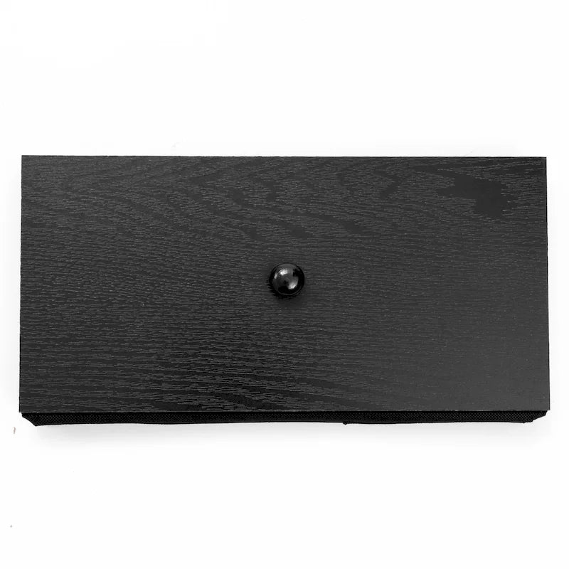 Black Manufactured Wood 6-Drawer Accent Chest with Brown Accents