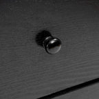 Black Manufactured Wood 6-Drawer Accent Chest with Brown Accents