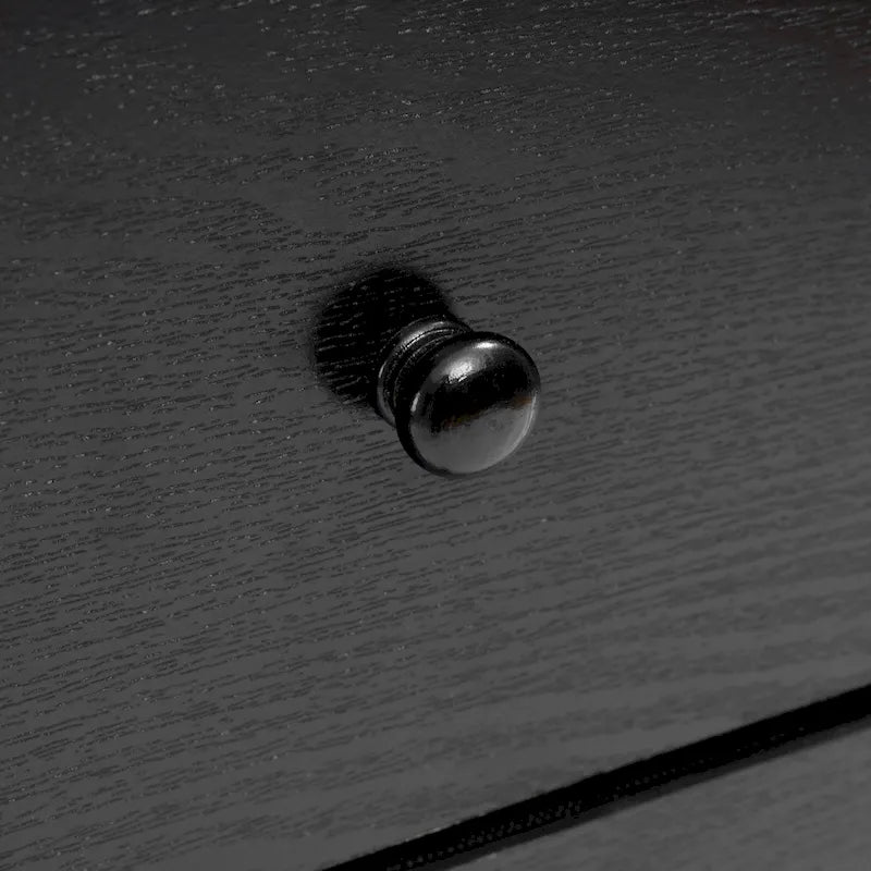 Black Manufactured Wood 6-Drawer Accent Chest with Brown Accents