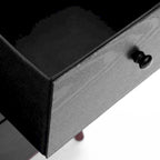 Black Manufactured Wood 6-Drawer Accent Chest with Brown Accents