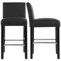 Counter Height Bar Stools Set of 2, 26 Seat Height Upholstered Barstools with Back