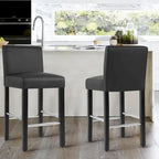 Counter Height Bar Stools Set of 2, 26 Seat Height Upholstered Barstools with Back