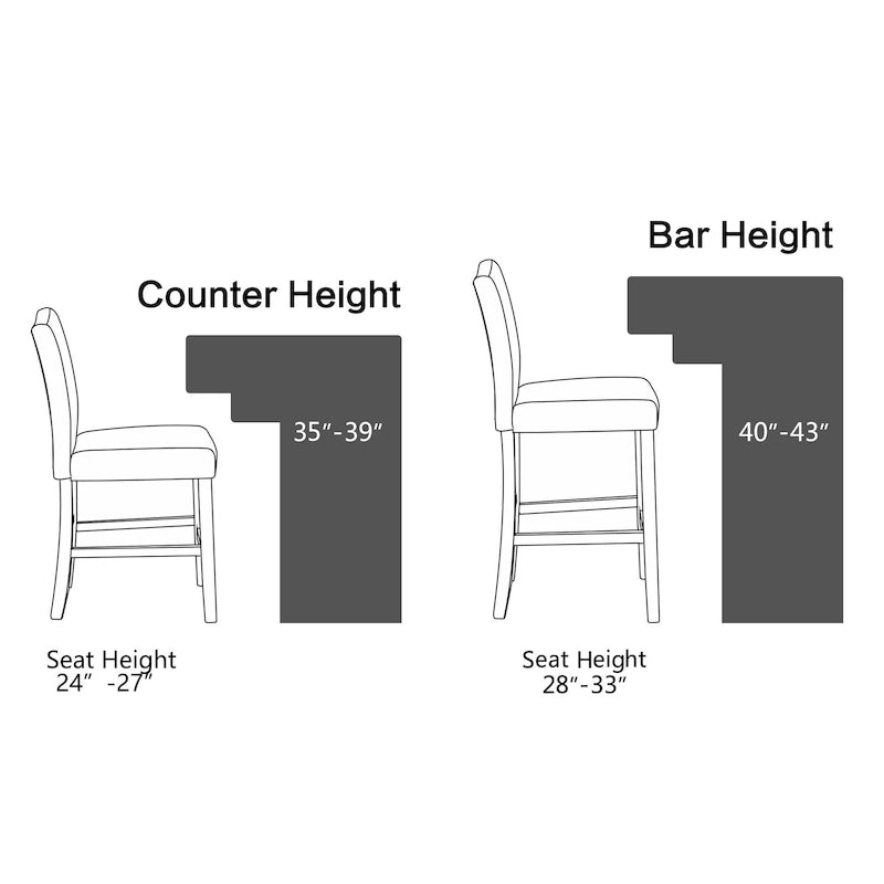 Counter Height Bar Stools Set of 2, 26 Seat Height Upholstered Barstools with Back