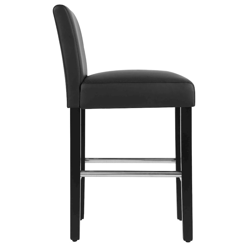 Counter Height Bar Stools Set of 2, 26 Seat Height Upholstered Barstools with Back