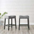 The Gray Barn Barish Backless Saddle Seat Counter Stools (Set of 2)