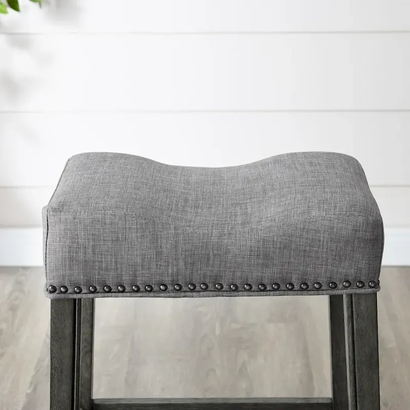 The Gray Barn Barish Backless Saddle Seat Counter Stools (Set of 2)