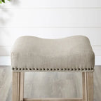 The Gray Barn Barish Backless Saddle Seat Counter Stools (Set of 2)