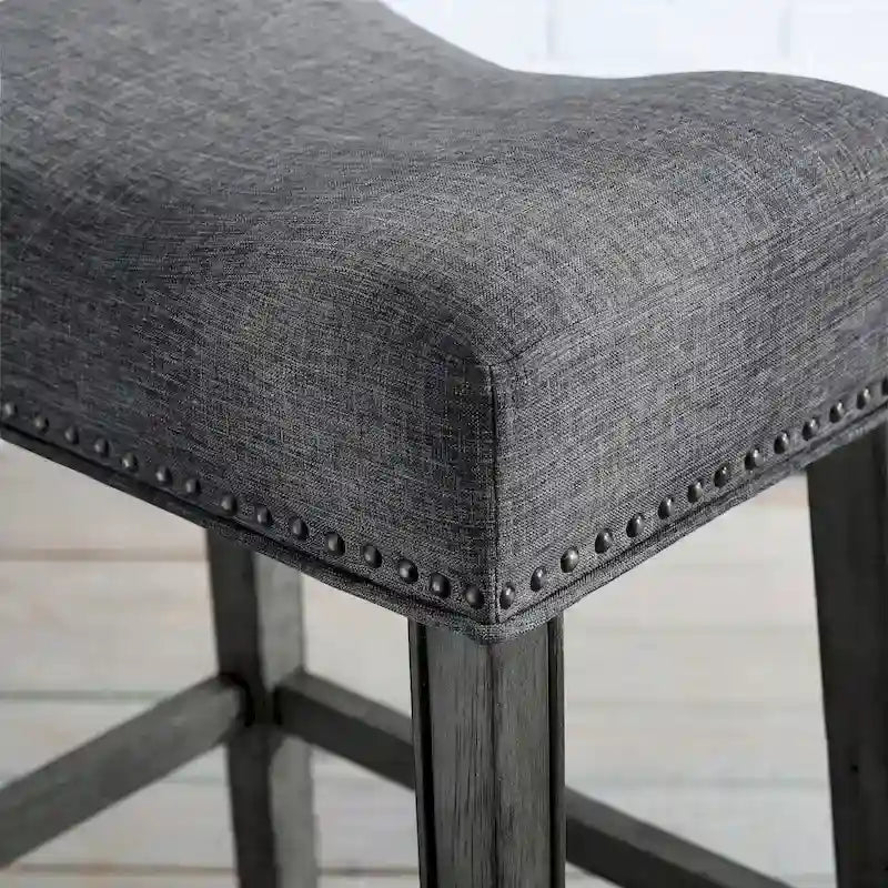 The Gray Barn Barish Backless Saddle Seat Counter Stools (Set of 2)