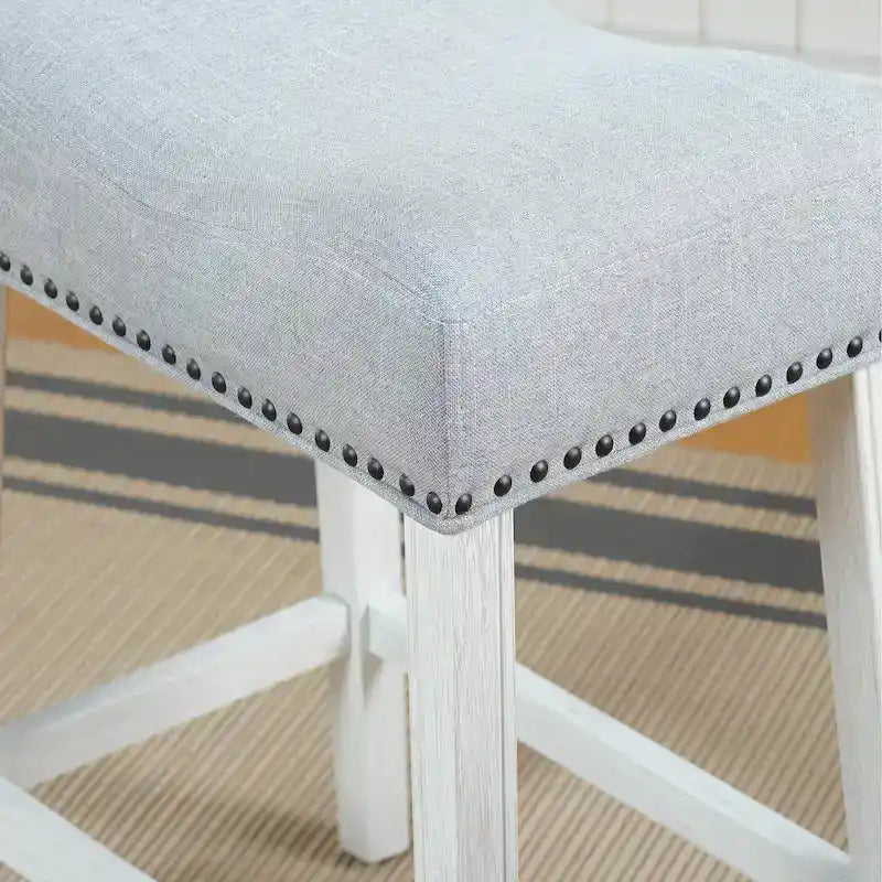 The Gray Barn Barish Backless Saddle Seat Counter Stools (Set of 2)