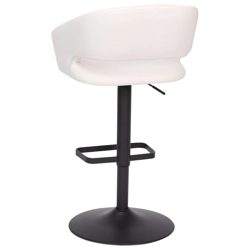 Modern Upholstered Adjustable Height Swivel Barstool with Footrest