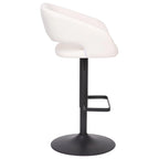 Modern Upholstered Adjustable Height Swivel Barstool with Footrest