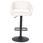 Modern Upholstered Adjustable Height Swivel Barstool with Footrest
