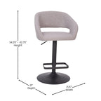 Modern Upholstered Adjustable Height Swivel Barstool with Footrest