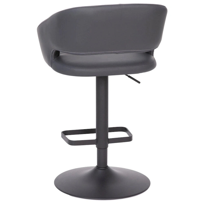 Modern Upholstered Adjustable Height Swivel Barstool with Footrest