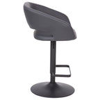 Modern Upholstered Adjustable Height Swivel Barstool with Footrest