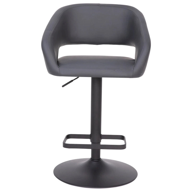Modern Upholstered Adjustable Height Swivel Barstool with Footrest