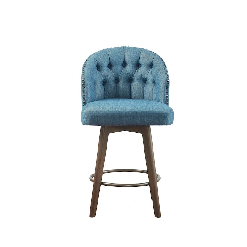 Madison Park Boyle Upholstered 360 Degree Swivel Counter Stool 26 H