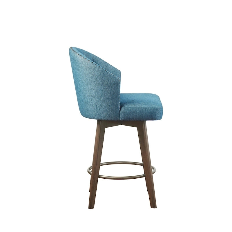 Madison Park Boyle Upholstered 360 Degree Swivel Counter Stool 26 H
