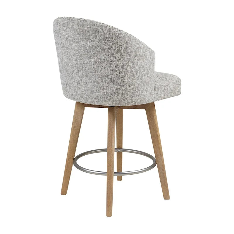 Madison Park Boyle Upholstered 360 Degree Swivel Counter Stool 26 H