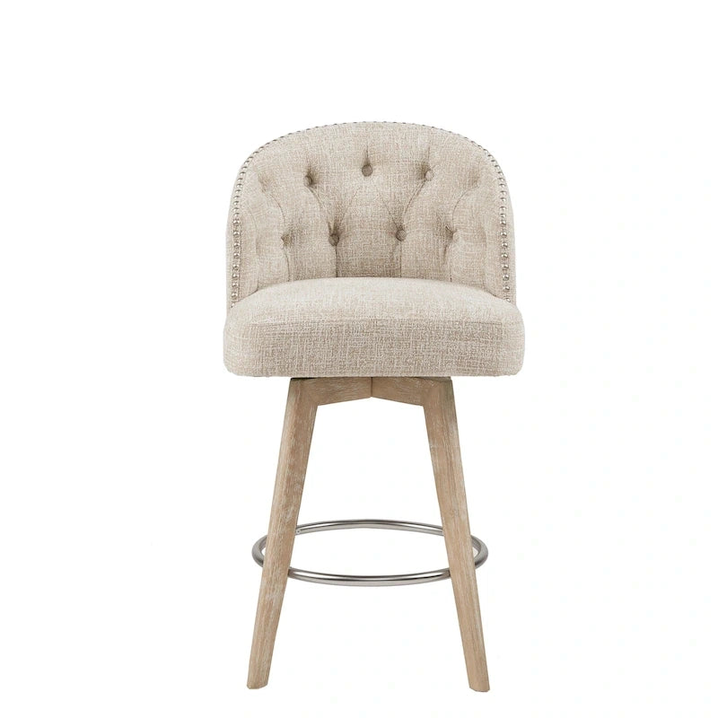 Madison Park Boyle Upholstered 360 Degree Swivel Counter Stool 26 H