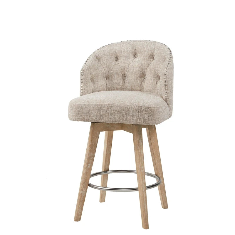 Madison Park Boyle Upholstered 360 Degree Swivel Counter Stool 26 H