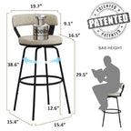 Hausfame Metal Counter Height Industrial Swivel Bar Stools