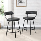 Hausfame Metal Counter Height Industrial Swivel Bar Stools
