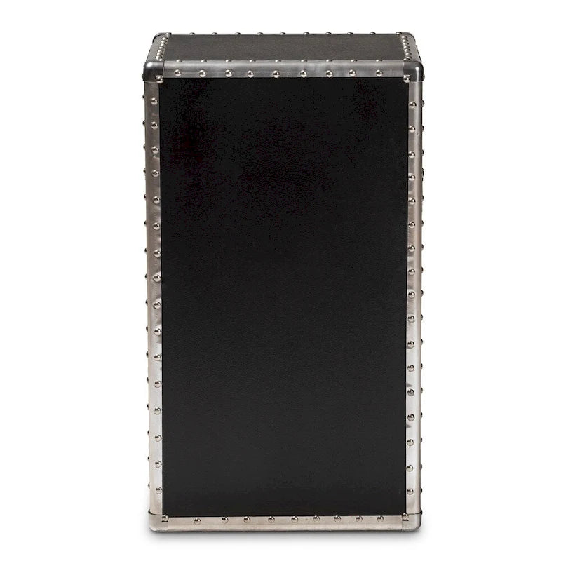 Baxton Studio Cosette Vintage Industrial Silver Metal Floral Accent Cabine