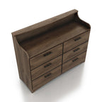 DH BASIC Simple Transitional 47-inch Wide 6-Drawer Double Dresser by Denhour