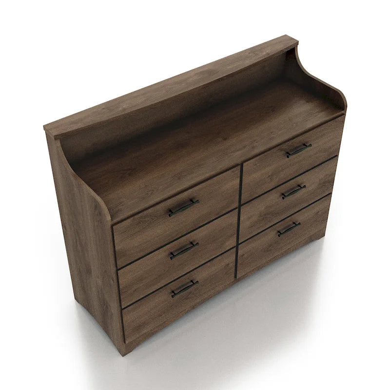 DH BASIC Simple Transitional 47-inch Wide 6-Drawer Double Dresser by Denhour