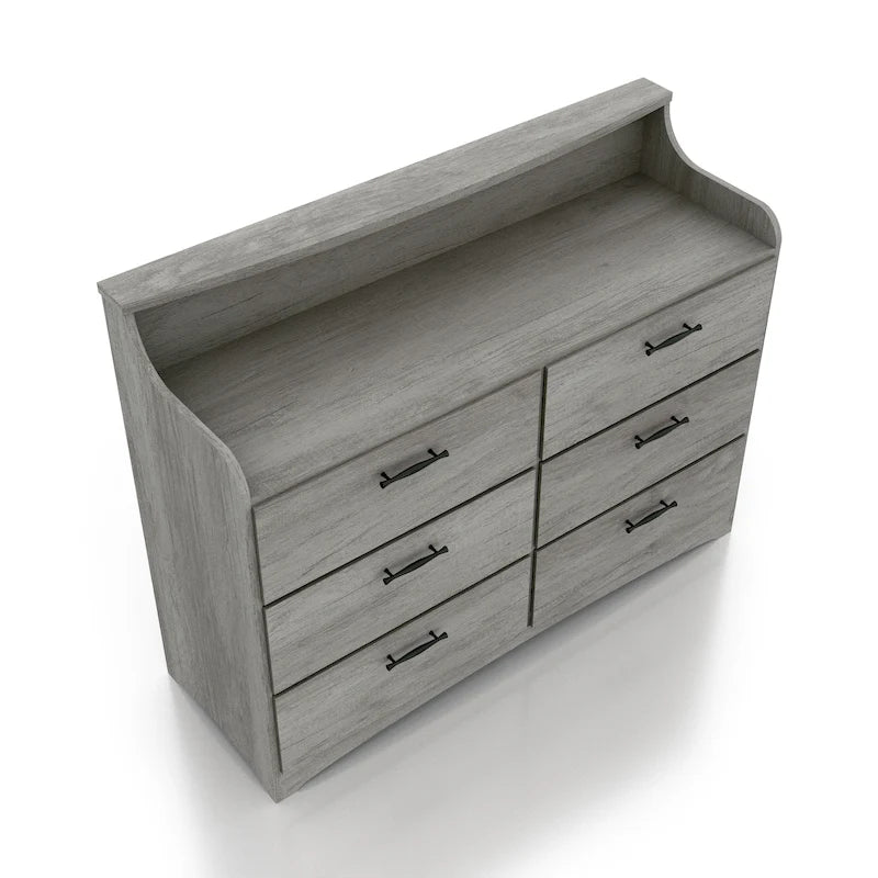 DH BASIC Simple Transitional 47-inch Wide 6-Drawer Double Dresser by Denhour