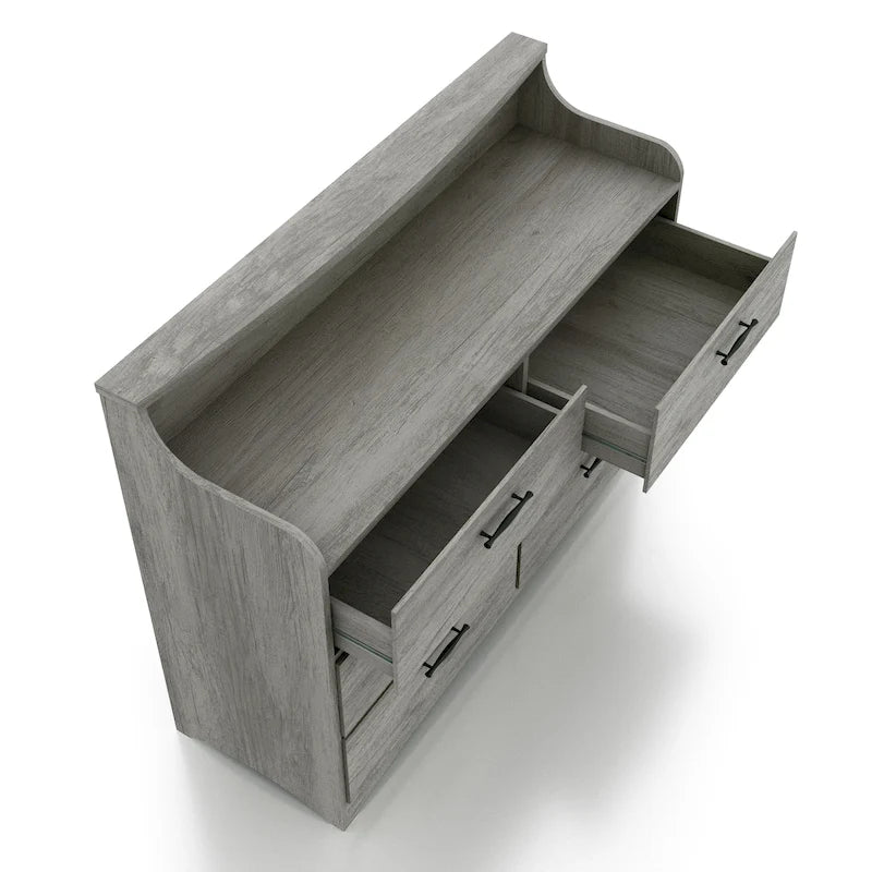 DH BASIC Simple Transitional 47-inch Wide 6-Drawer Double Dresser by Denhour