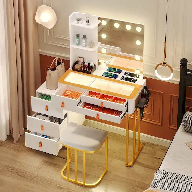 Makeup Vanity with 3 Lighting Colors