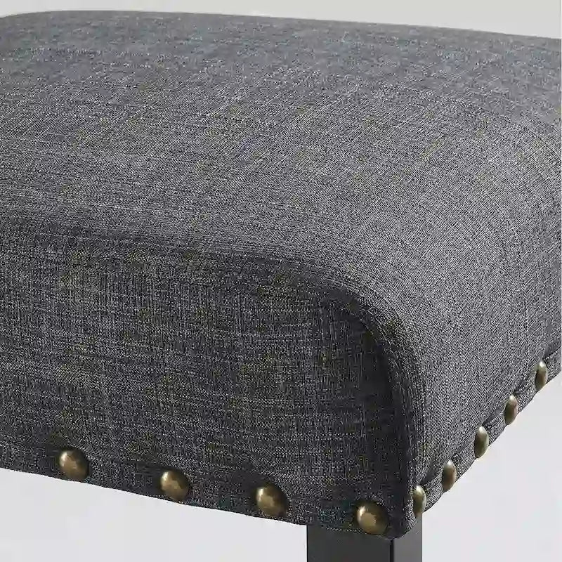 Roundhill Furniture Biony Fabric 29 Bar Stools with Nailhead Trim (Set of 2)