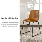 Middlebrook Prusiner Faux Leather Dining Chair (Set of 2)