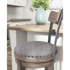 Signature Design by Ashley Caitbrook Gray Upholstered Swivel Barstool, Single