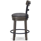Signature Design by Ashley Caitbrook Gray Upholstered Swivel Barstool, Single