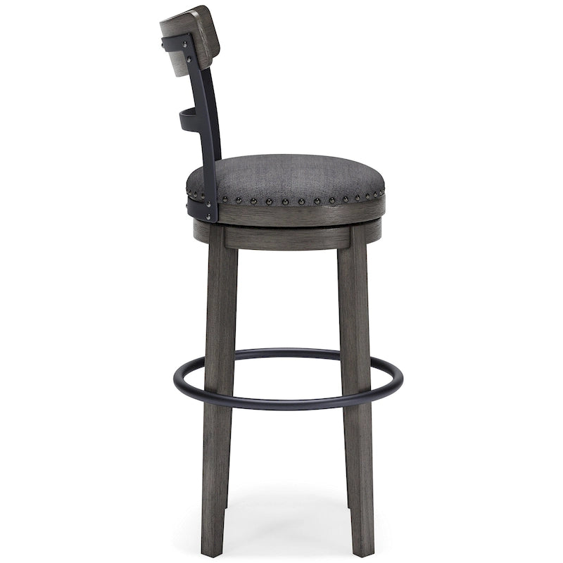 Signature Design by Ashley Caitbrook Gray Upholstered Swivel Barstool, Single