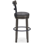 Signature Design by Ashley Caitbrook Gray Upholstered Swivel Barstool, Single
