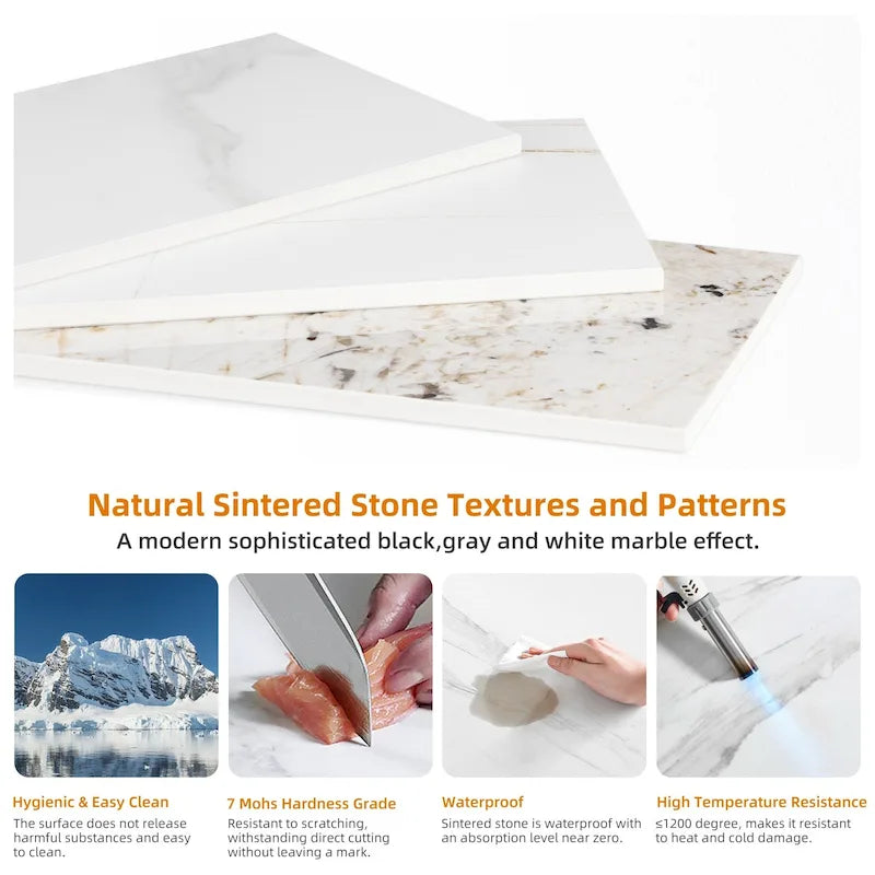 Modern Coffee Tables Round 2 Tier Sintered Stone Tabletop - 31.5 W x 18.7 H